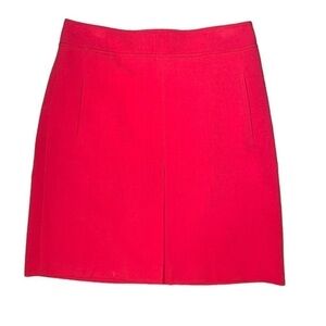 Ann Taylor LOFT Red Orange Pleated Short Skirt Size 2P
